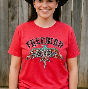 Freebird Graphic T-Shirt – Vintage Rock Eagle Tee – Bold Classic Rock Tee